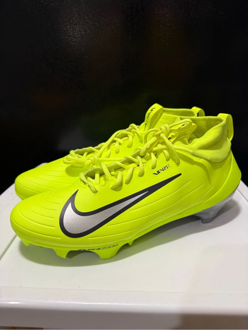 Nike Vapor Pro 1 Football Cleats 'Volt /Silver' IQ5163-700 Men's Size 11.5